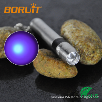 High Quality Mini Pocke Cree UV 365 nm Led Flashlight Stainless Steel Torch With Scale Rule